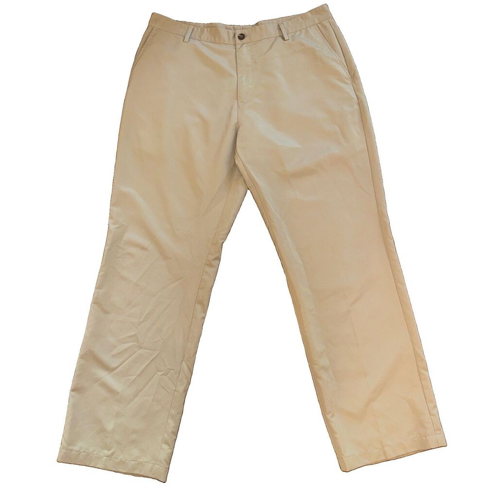 Adidas Pants Mens 36 x 32 Khaki Climalite Golf Performance Vented Casual EUC
